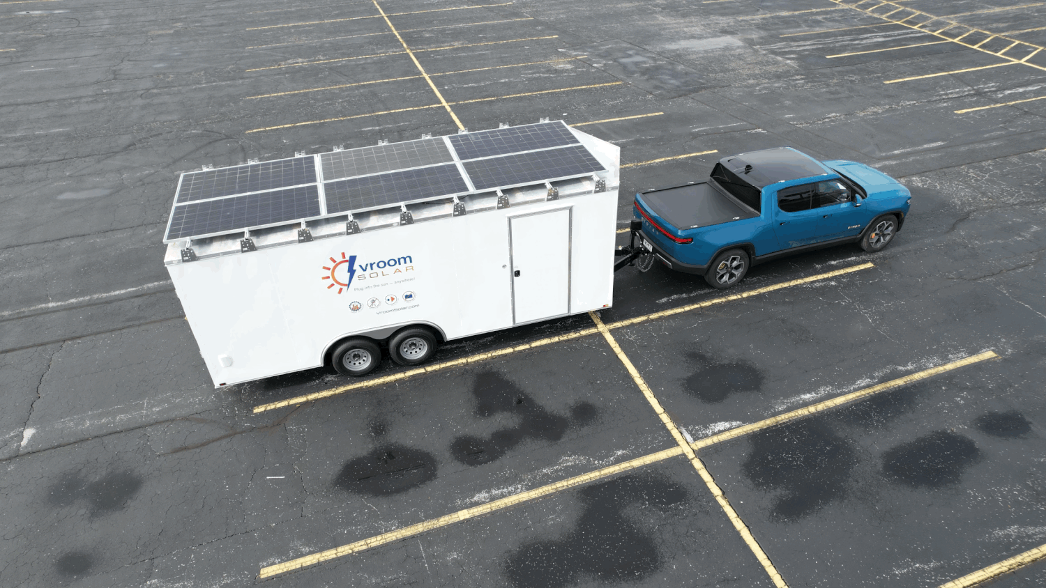 Vroom Power 6-Rail Vroom Rack™ for Cargo Trailers - (6) x 94” rails for 4 panels (solar panels and connecting cables/accessories not included)